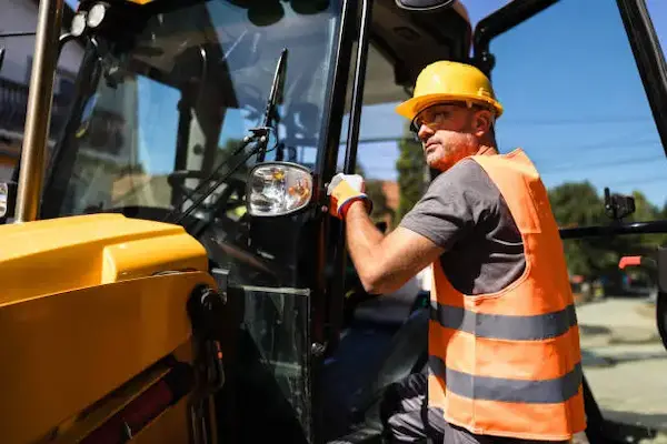 Heavy truck driver HTV transporting goods