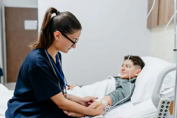 Registered Nurse providing patient care in hospital